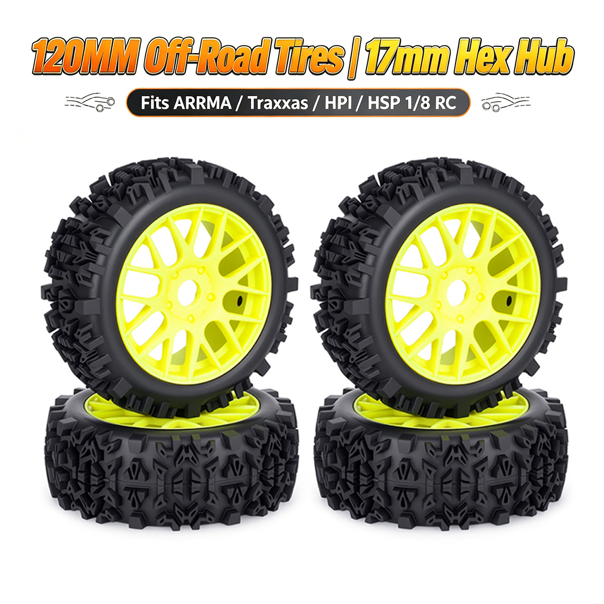 120MM Off-Road RC Tires 17mm H - Rc Hobby Trucks recension och pris